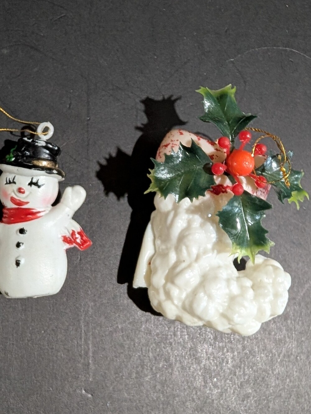 VTG Blow Mold Tree Ornaments Lot Of 14 Santa Snowman Stocking - Picture 10 of 11